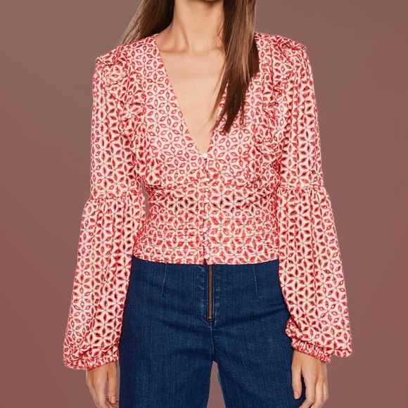 Bardot Black & White Ruffle Button Up Blouse - Picture 2 of 11